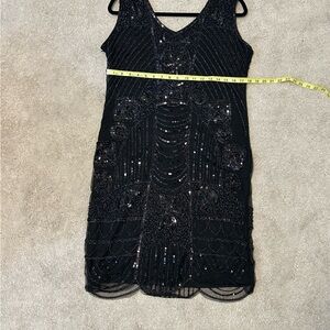Elegant Black Beaded Dress